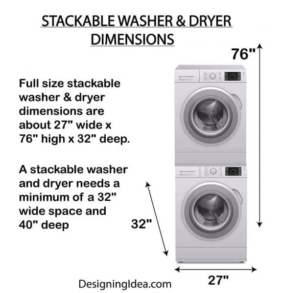 Washer and Dryer Dimensions (Size Guide) - Designing Idea