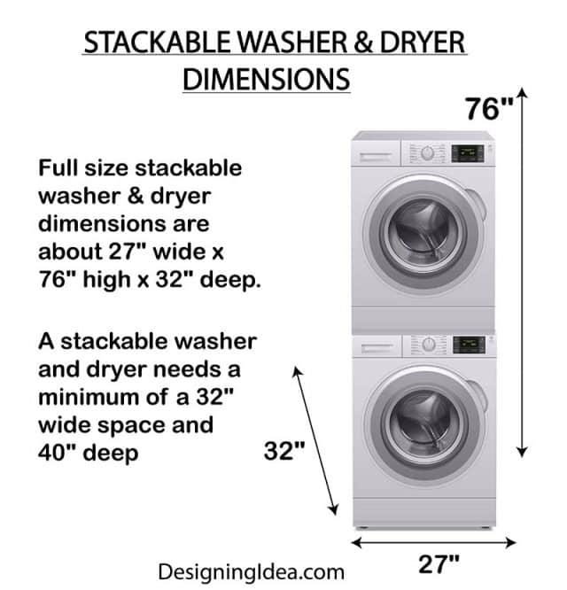 Dimensions For Stackable Washer Dryer Closet at Patricia Alexander blog