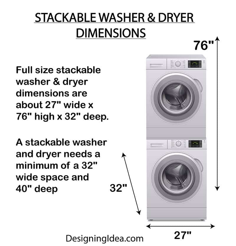 standard height stackable washer dryer