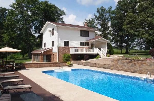 retaining wall around above ground pool