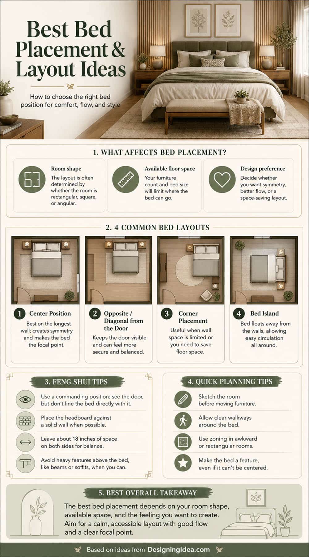 Best bed placement layout infographics