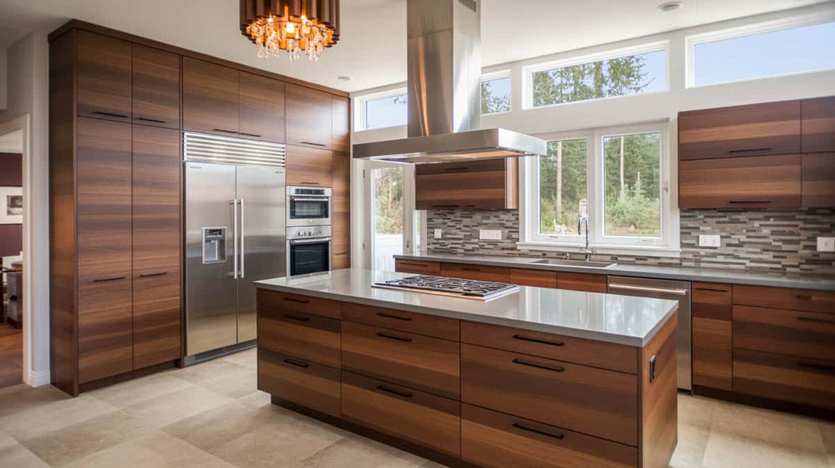 Even if space isn't limited, contemporary kitchen cabinets are often favored