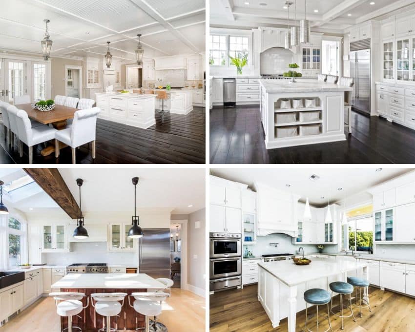 different kitchen designs with white cabinets
