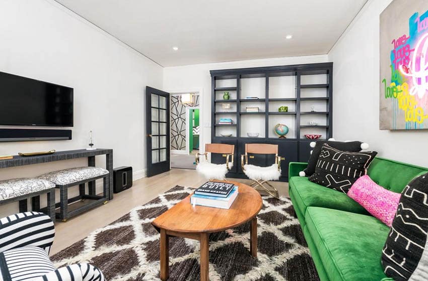 Garage to living room conversion with high ceiling