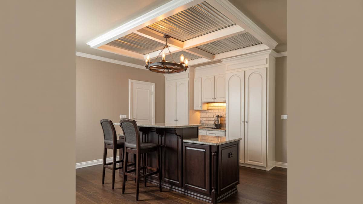 Corrugated Kitchen Backsplash