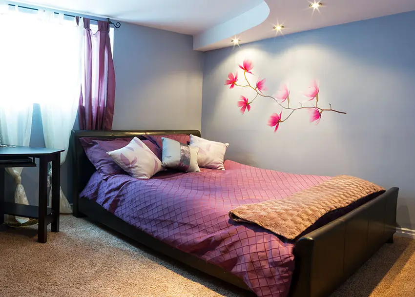Purple and blue bedroom design