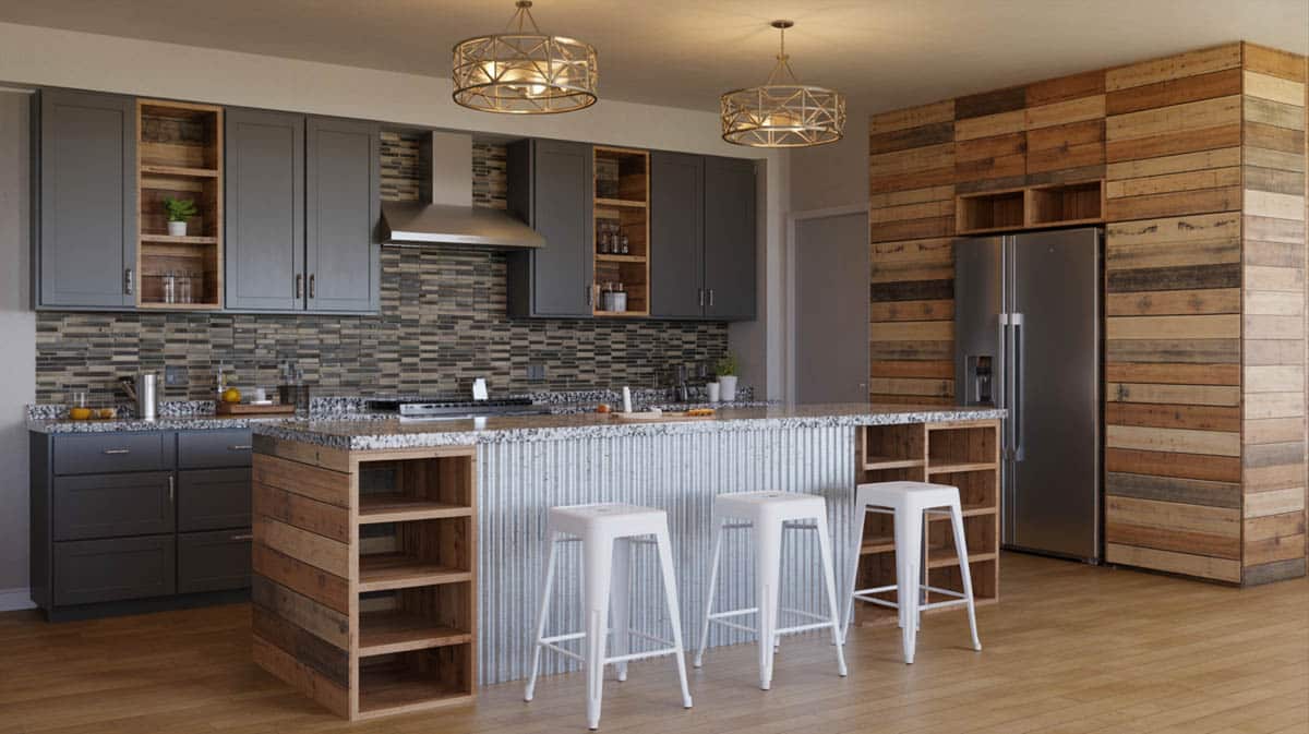 A modern and industrial aesthetic design combines the sleekness of