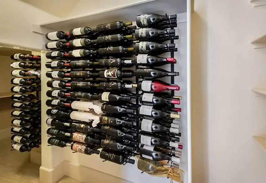 Wine racks in closet