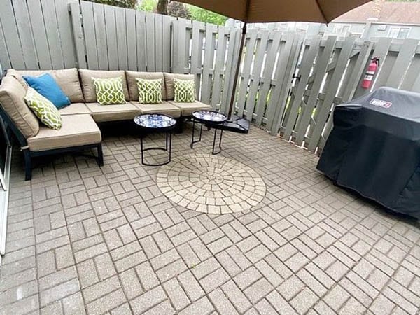 Basketweave paver patio design