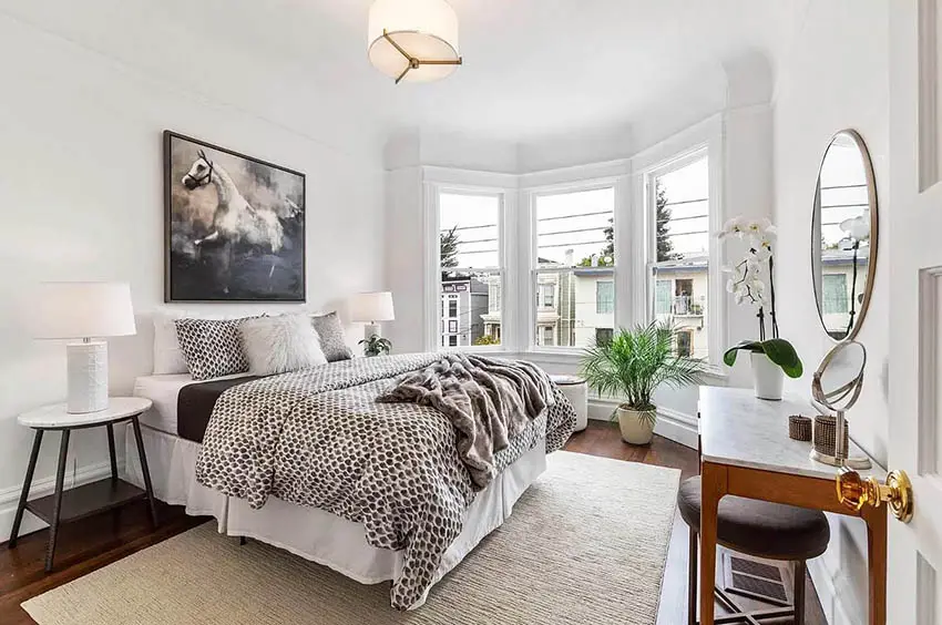 Master bedroom with bay window