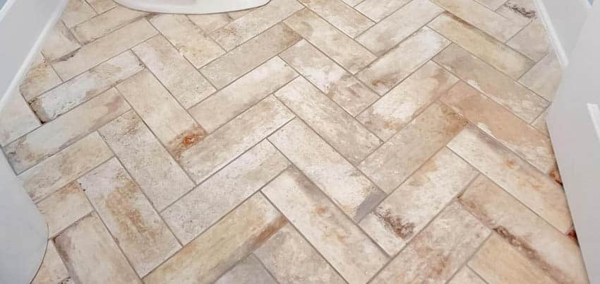 Brick tile flooring