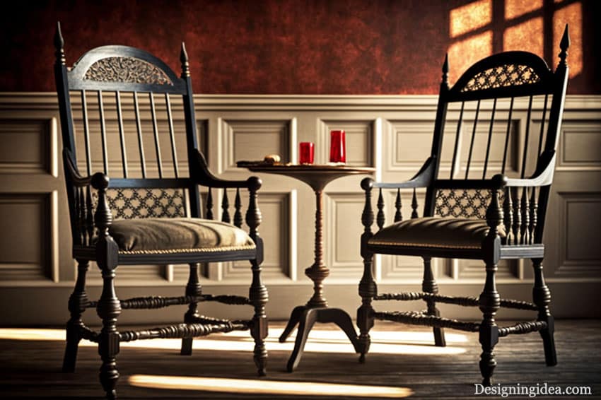 Colonial style wood chairs