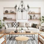Contemporary living room coffee table staging