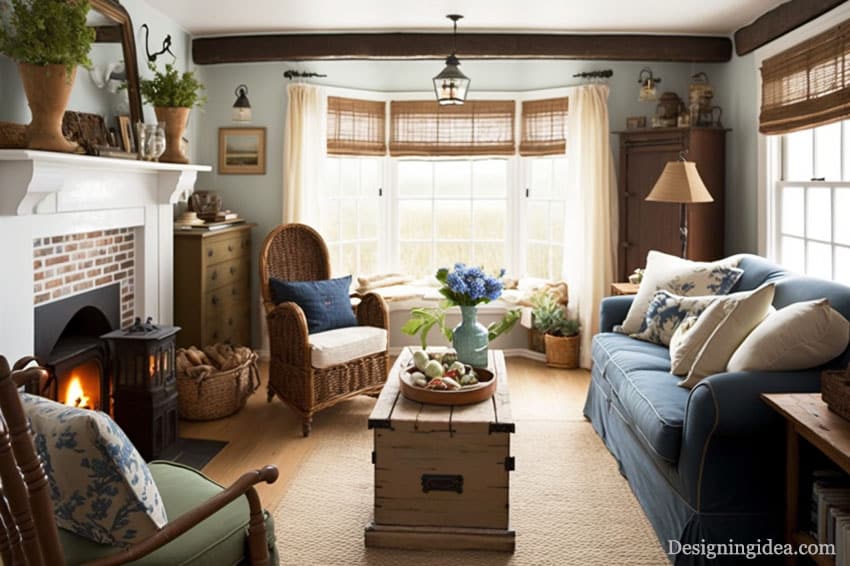 Cottage style room with furniture