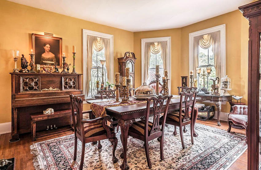 Dining area with antique furniture