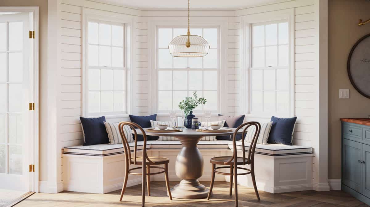 Classic European motifs abound in this white and gray
