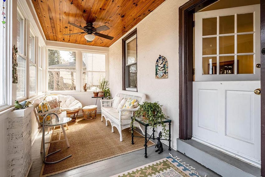 Sunroom with french style dutch door