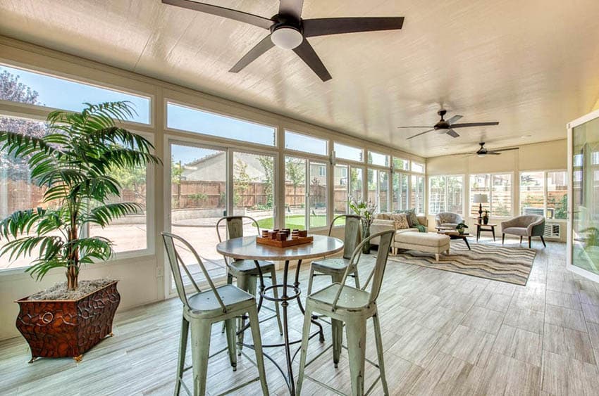 celling fans as a sunroom addition