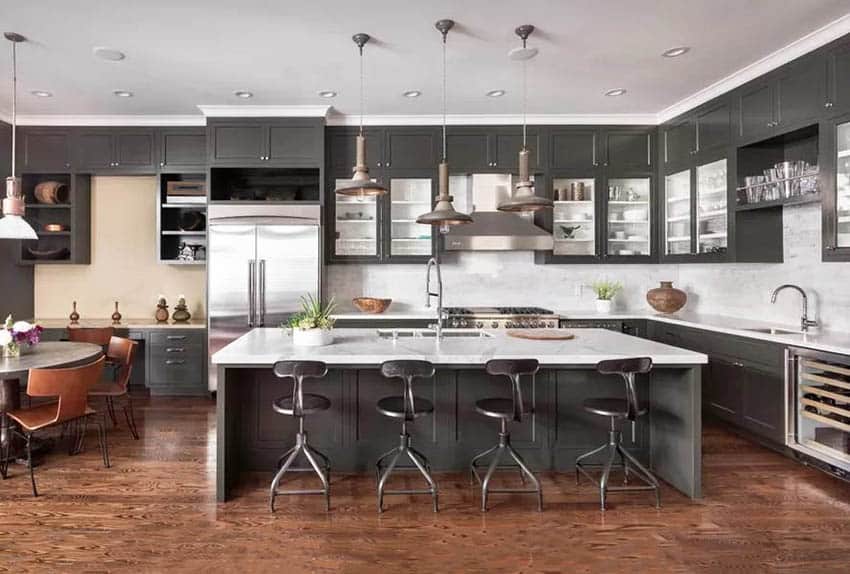 modern gray kitchen cabinets