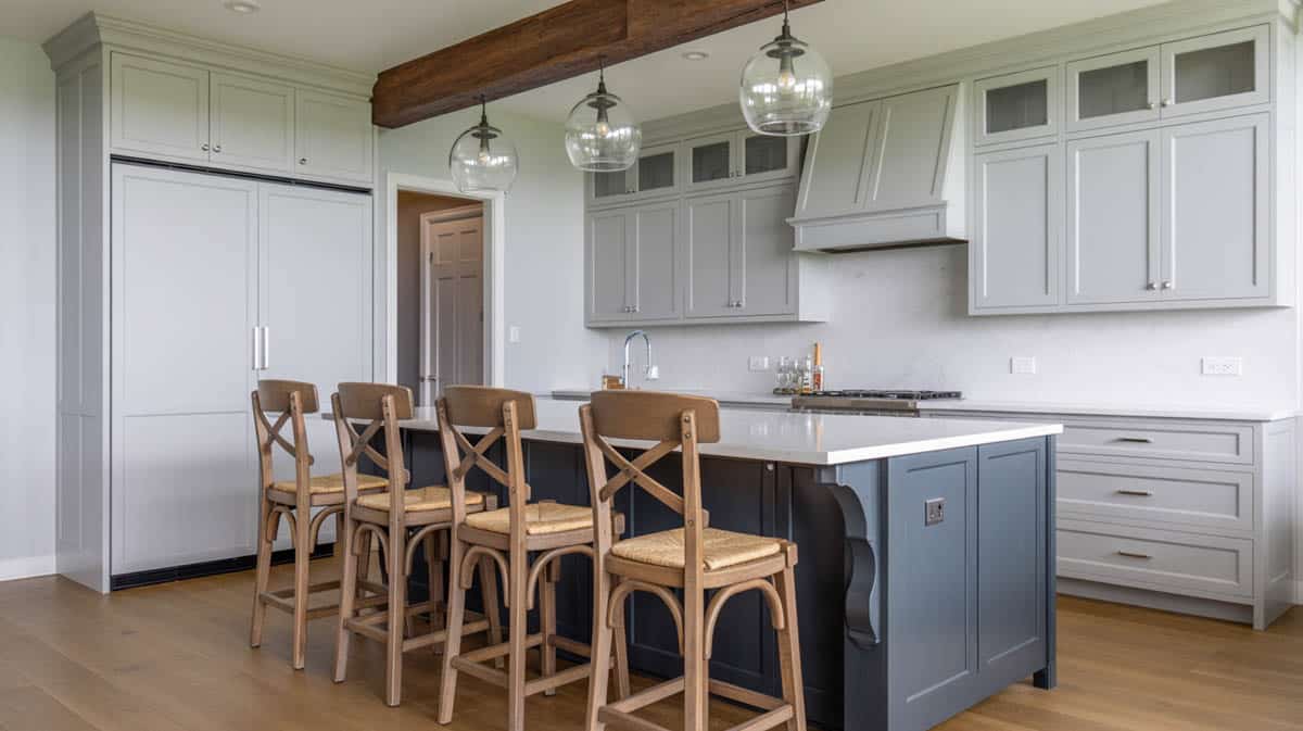 Modern Kitchen with Dark Gray Color Cabinets