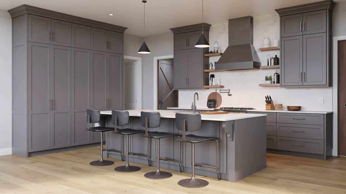 With a small kitchen, striking contrasts can make it standout despite the