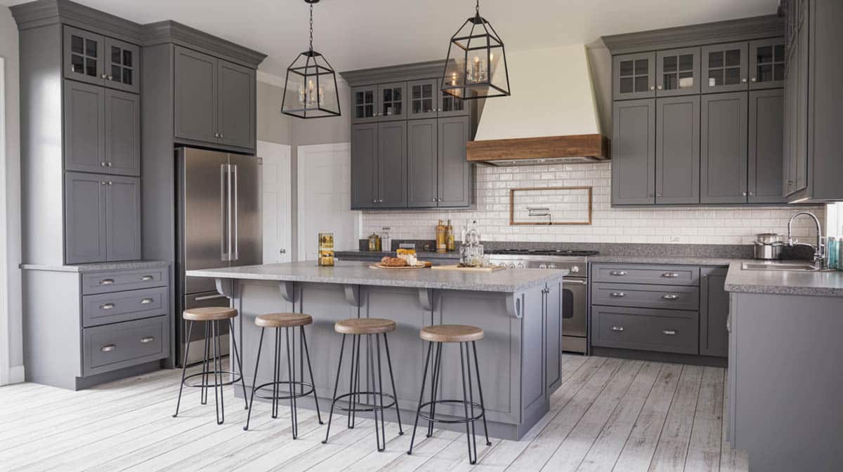With modern gray cabinets, it's easy to create a clean and simple