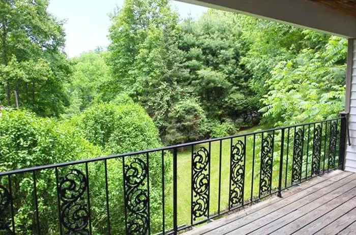 Decorative wrought iron deck railing