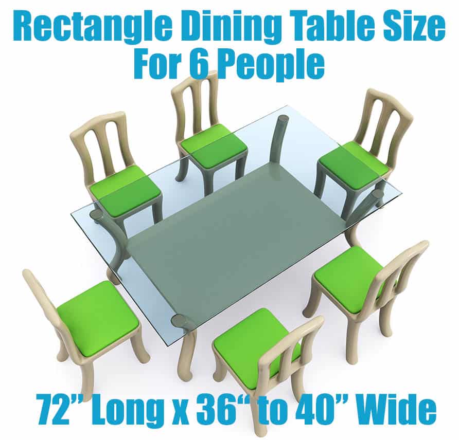 6 person dining table measurements