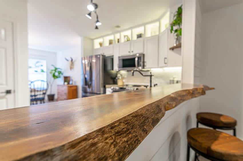 reclaimed wood kitchen breakfast bar