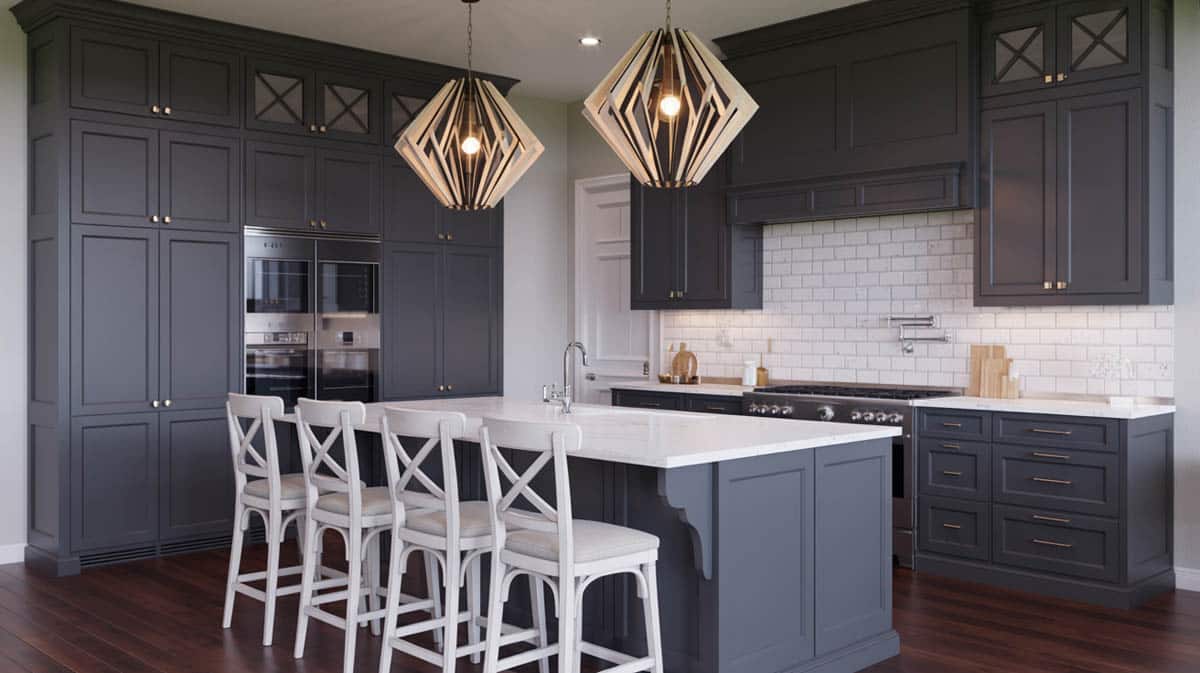 Charcoal gray cupboards