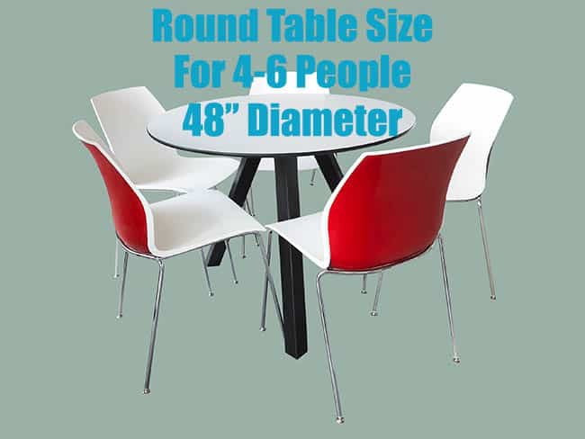 Round table dining size for 4 to 6 people