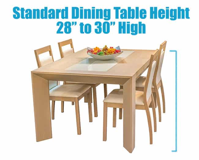 standard dining table height