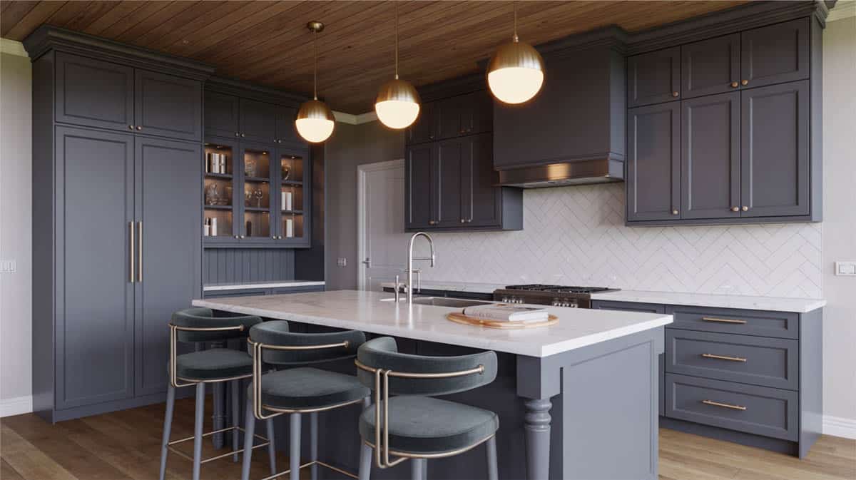 Aside from color, when choosing your hardware for your dark gray kitchen