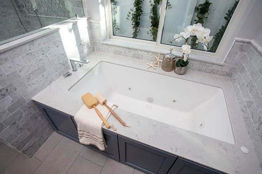 Bathroom with alcove tub