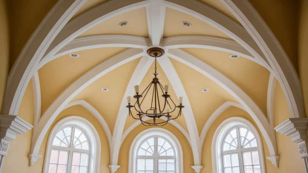 Having a sloped cathedral type ceiling has its own challenges