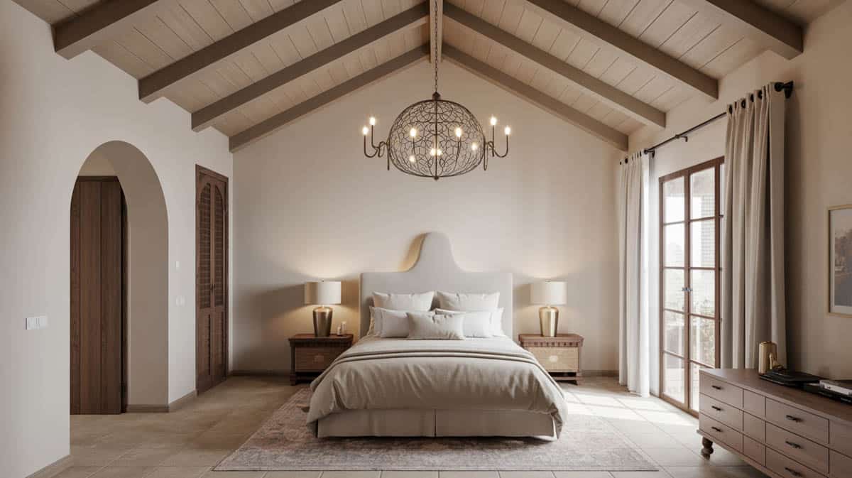 When decorating a living room which has cathedral ceiling always