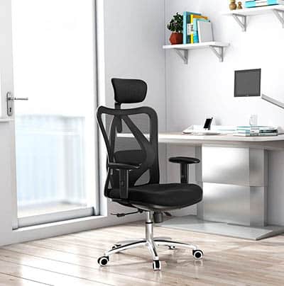Ergonomic office chair with headrest armrests