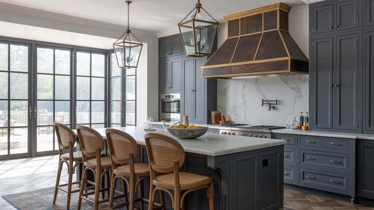 When preparing multiple dishes a kitchen cabinet or island equipped