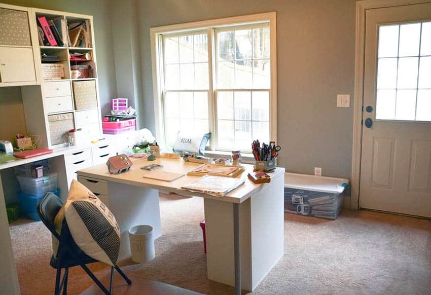 Budget friendly space with desk and inexpensive storage