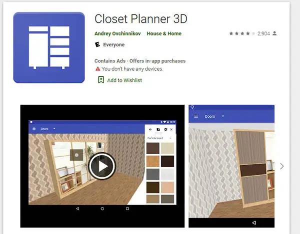 Closet planner 3D
