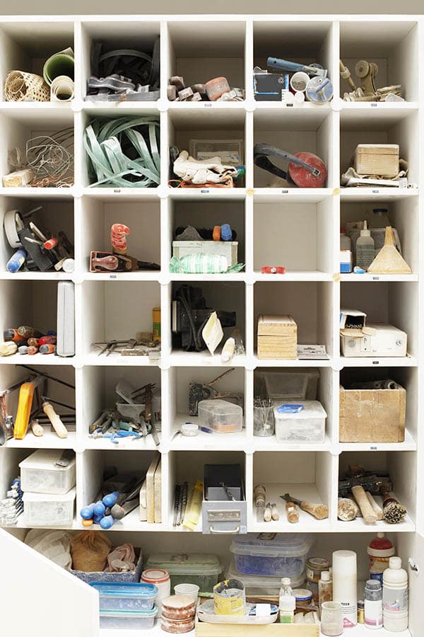 Cubby tool shelves