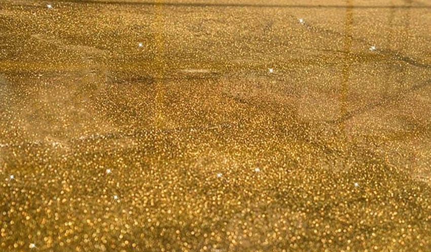 Gold glitter epoxy floor