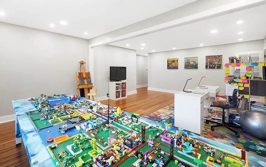 Kids play room with lego table