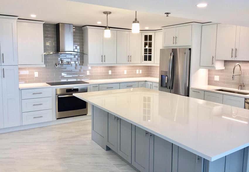 Kitchen with porcelain tile