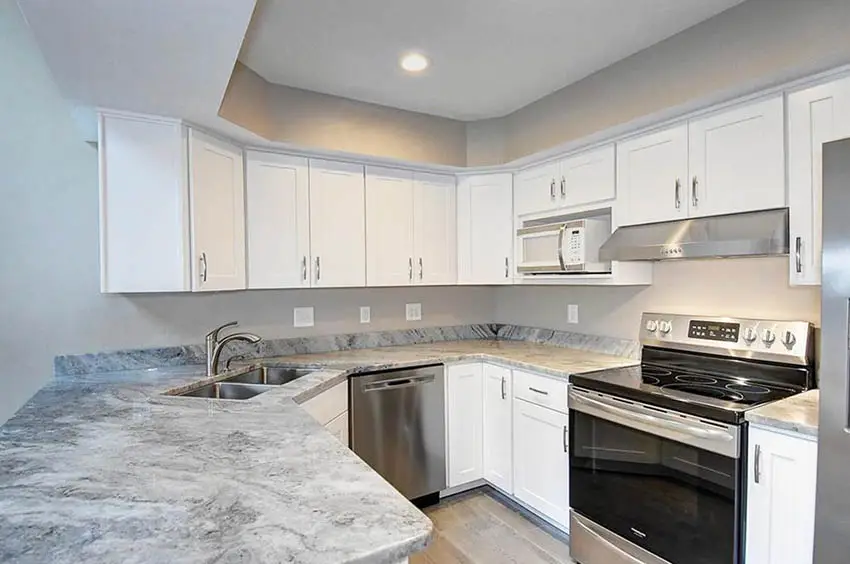 North facing kitchen with sherwin williams colonnade gray paint