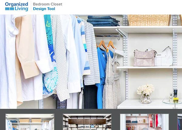 Organized living closet design tool