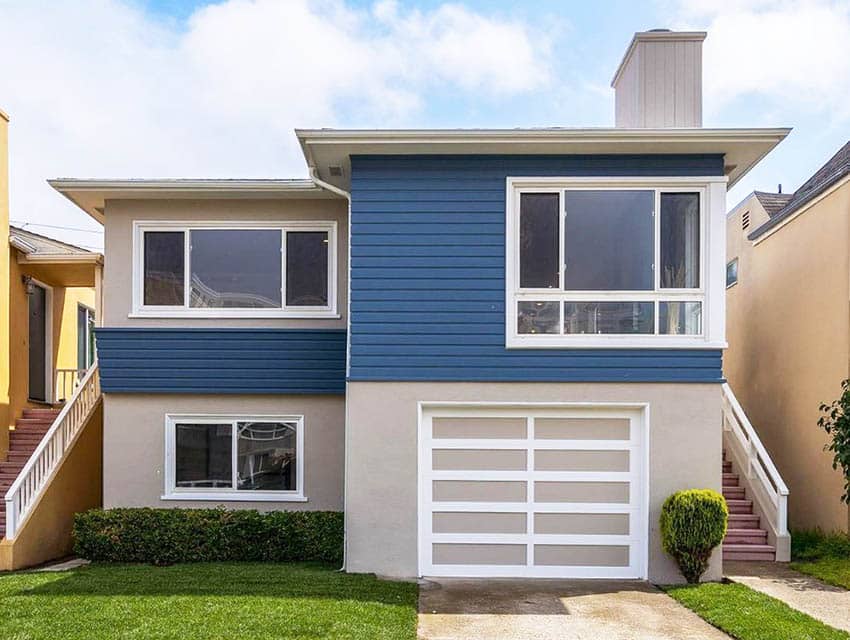 Stucco and siding house