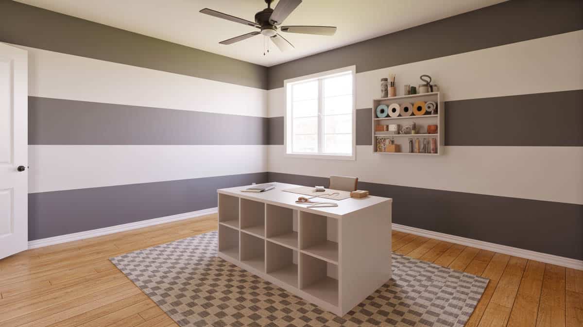 Striped accent wall