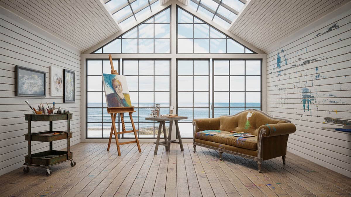 Artist attic studio