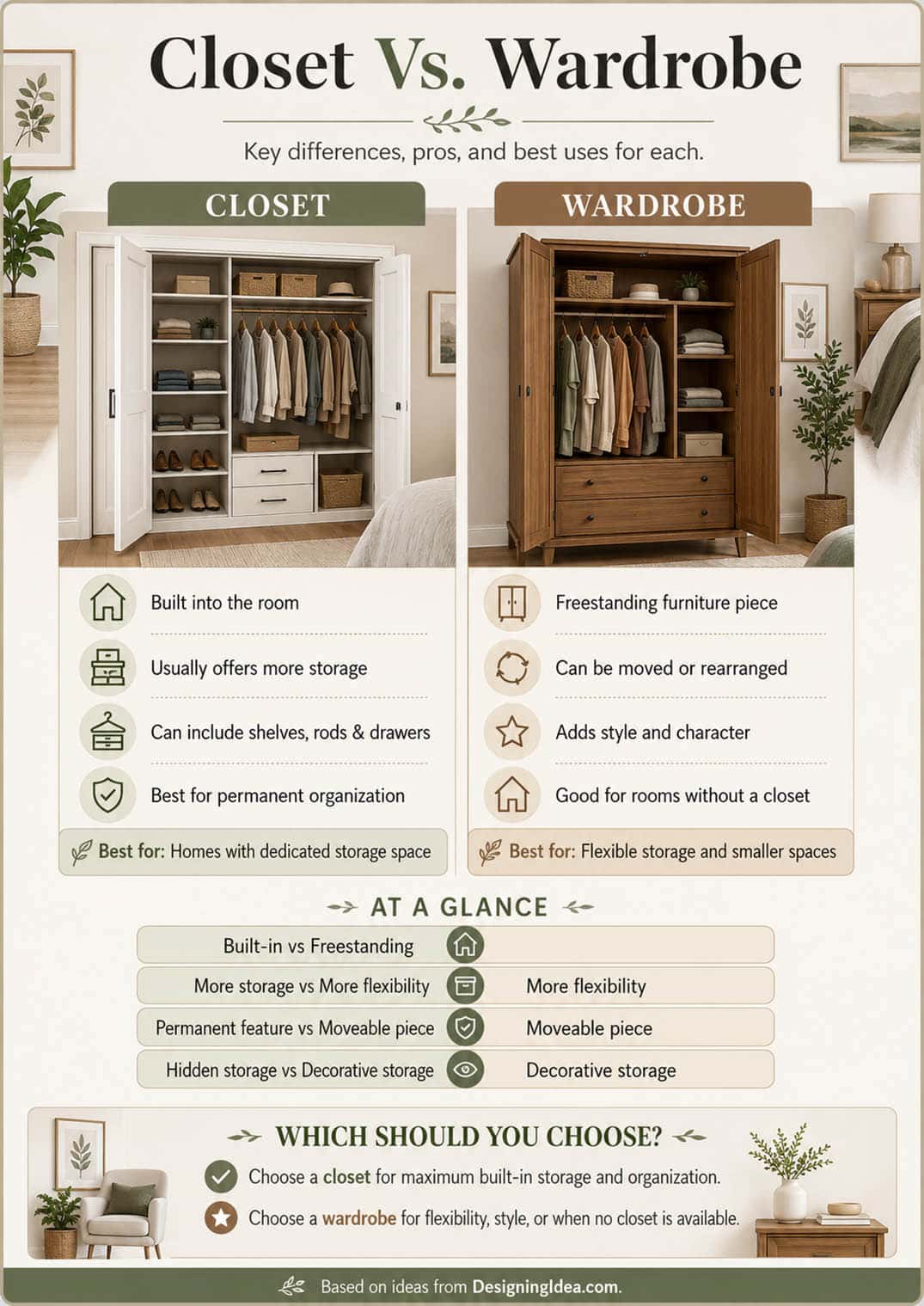Closet vs wardrobe infographic